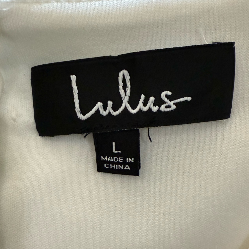 Lulu's Off-White V-Neck Sheath Midi Dress - Picture 7 of 8